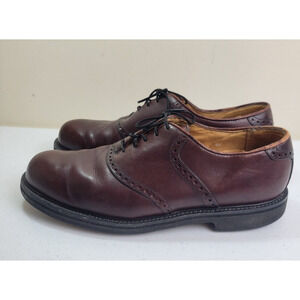 Florsheim Oxford Dress Shoes Men’s Sz 10D Burgundy Leather Brogue Cap Toe Lace
